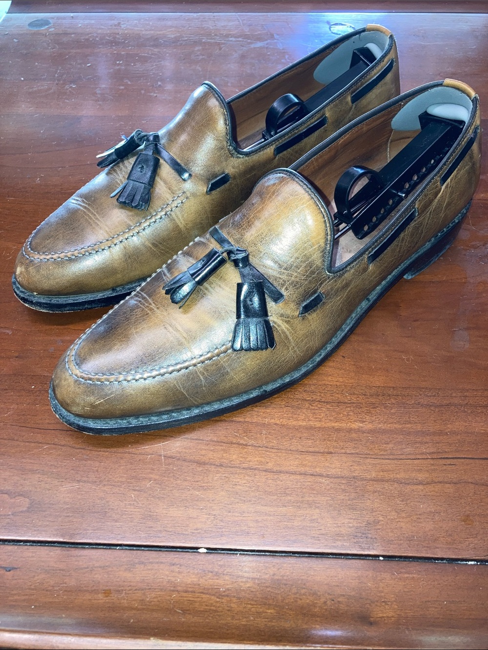 Allen Edmonds Grayson Tassel Loafer Brown / Tan Men’s 10.5 Leather USA 8219